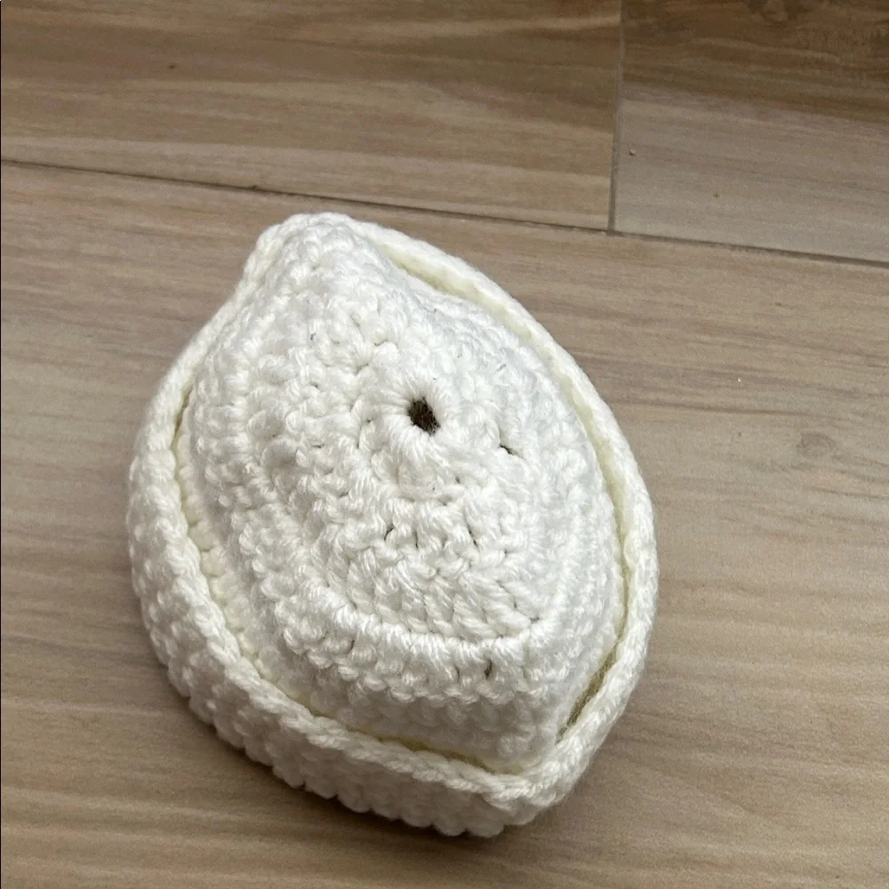 Vintage Handmade Crochet Baby Booties and Hat Set
